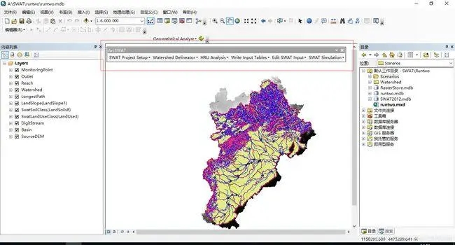 ArcSWAT for ArcGIS 利用ArcSWAT根据实际河网水系划分子流域水文分析工具全版本系列060301