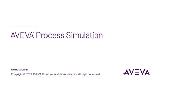 AVEVA Process Simulation 化工全生命周期工艺装置的数字孪生 060842