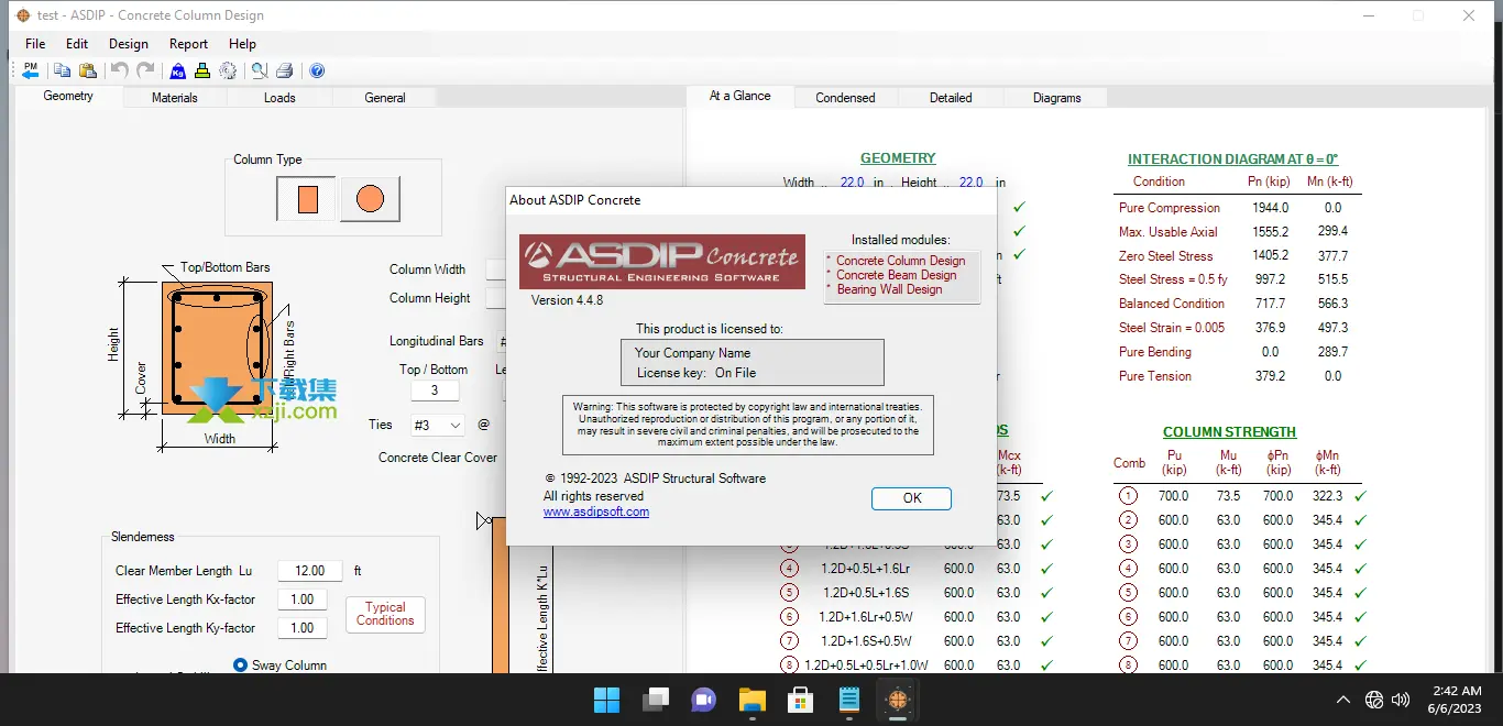 ASDIP Concrete 混凝土结构设计软件 010519