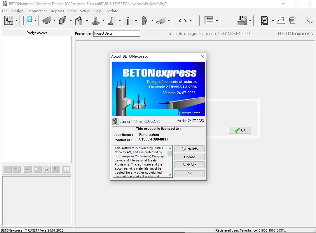 RUNET software BETONexpress 钢筋混凝土结构元件设计 010662