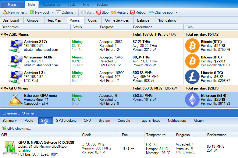 Awesome Miner Ultimate v9.12.4 加密货币挖矿管理和监控软件 071420