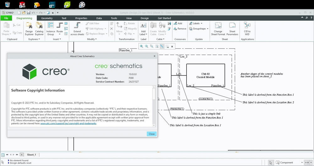 PTC Creo Schematics 11.0.0.0 PTC原理图开发软件 PTC Creo Schematics 电气液压系统010539