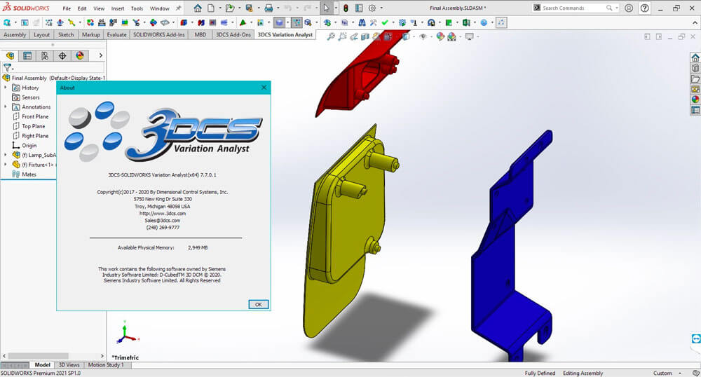 3DCS Variation Analyst for SolidWorks 制造业公差分析010844