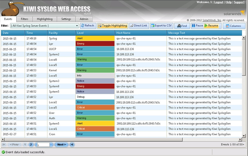Solarwinds Kiwi Syslog Server 系统日志守护进程工具081704