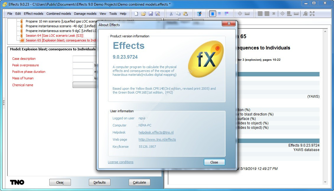 TNO Effects v9.0.23.9724 EN 危险物质安全性危险性分析工具effects060859