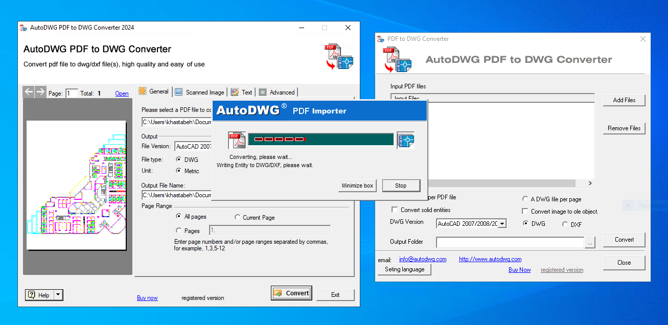 AutoDWG PDF to DWG Converter Pro PDF到DWG转换器转换程序将PDF转换为DWG和DXF工具autodwg pdf2dwg011514