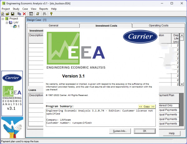 Carrier EEA v3.1 激活版 Carrier EEA Engineering Economic Analysis工程经济分析EEA程序工具060862