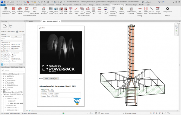 Graitec PowerPack 2025 for Revit 建模插件套件钢结构设计工具011702