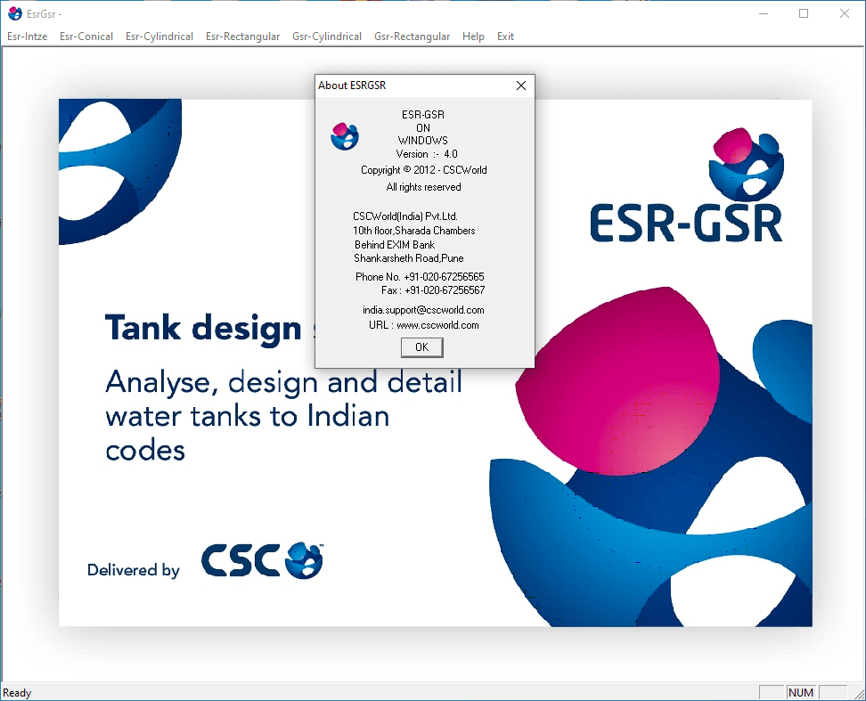 CSC ESR-GSR 地下和高架水箱的结构分析设计软件csc esr-gsr ESRGSR060970