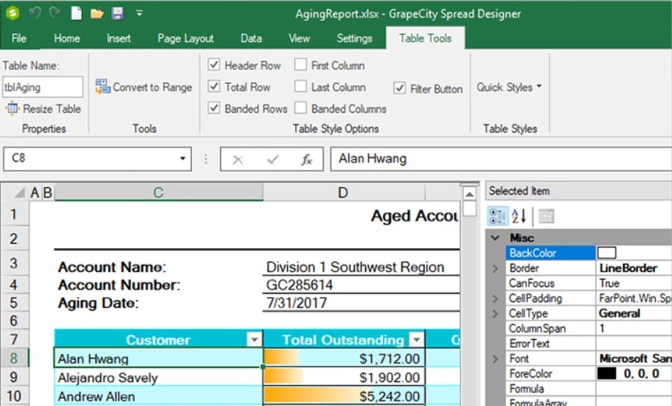 GrapeCity Spread.NET GrapeCity Spread for Windows Forms 080528