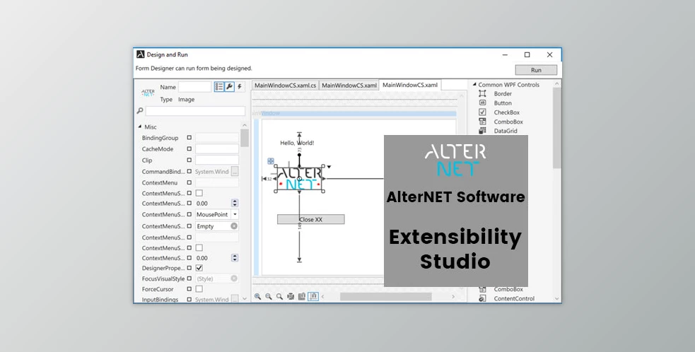 AlterNET Software Extensibility Studio 开发人员扩展Winforms WPF程序工具080604
