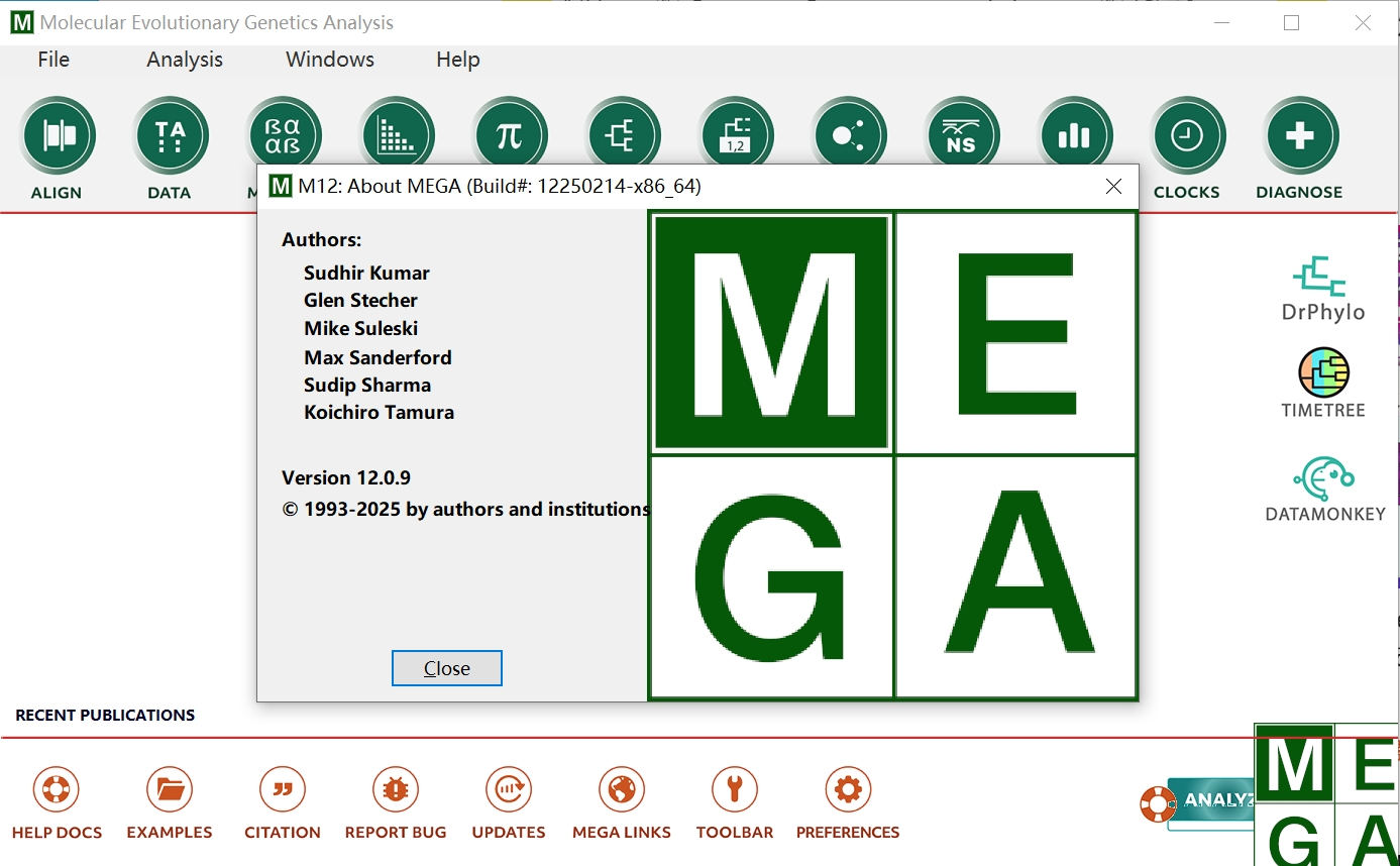 Mega分子进化遗传分析软件Molecular Evolutionary Genetics Analysis 简称MEGA 060532