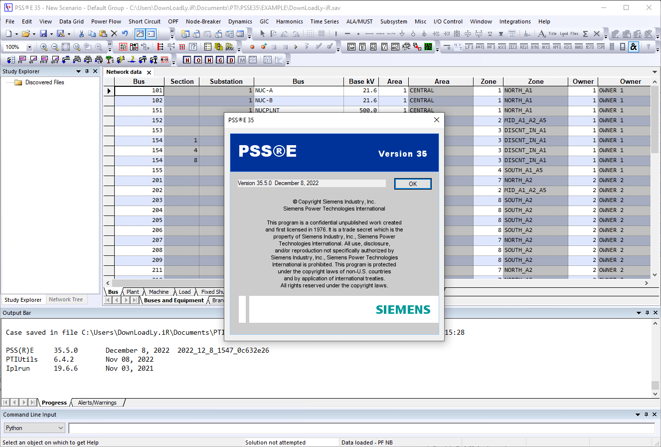 Siemens PSS®E 35.5 x64 激活版PSSE PSS/E PSS®E 35.5大型电力系统仿真计算输电规划工具 010839