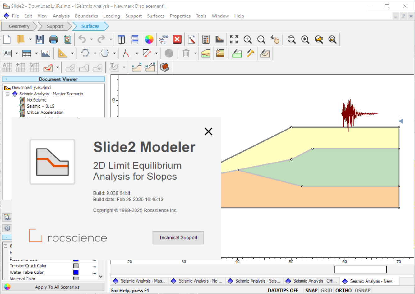 Rocscience Slide2 v9.020 x64 加密狗版二维边坡分析软件含有限元渗流分析工具060349
