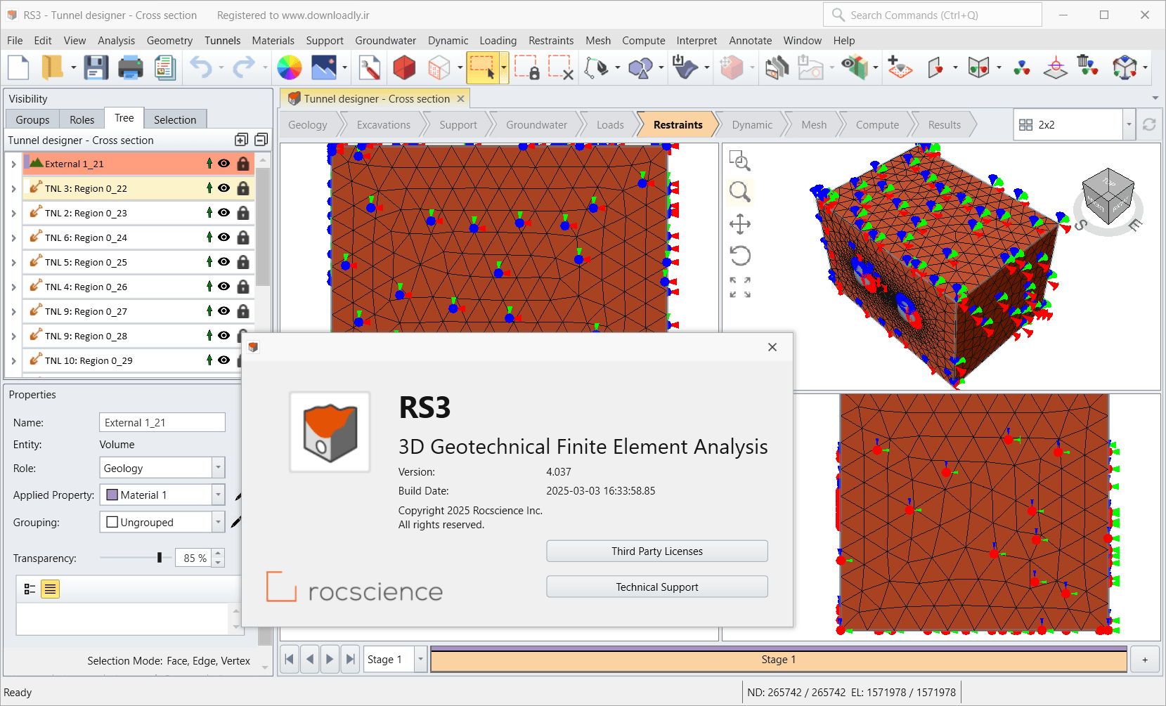 Rocscience RS3 v4.0 加密狗版 3D有限元分析软件Rocscience RS3 v4.0 x64 激活版060350