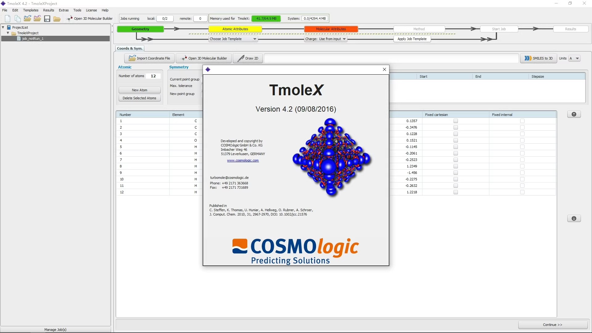COSMOlogic TURBOMOLE 2016 v7.1 x64 官方原版+完美激活补丁 COSMOlogic 2015 强大的数学 化学 分子 软件 BIOVIA COSMOlogic 分子模拟与热力学分析060567