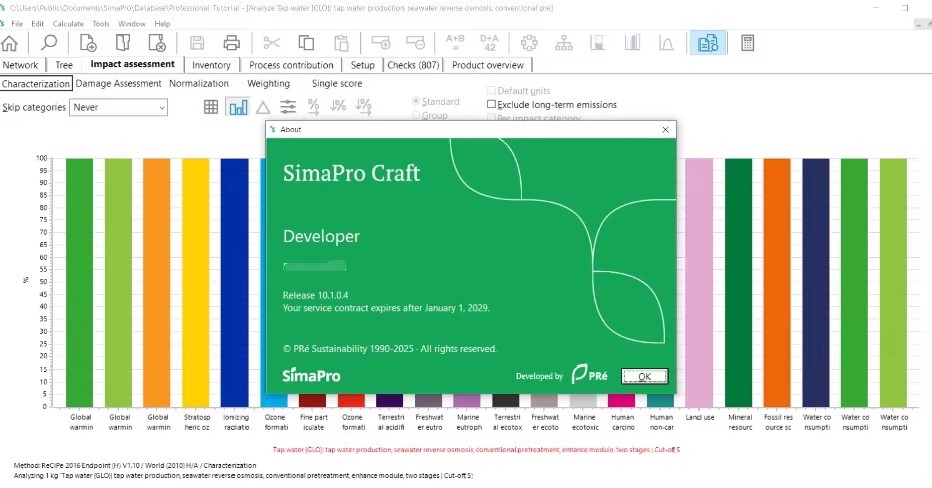 SimaPro Craft 10.1.0.4 Developer Edition 注册版 可持续发展绩效数据分析 Simapro 10.1 生命周期评价软件061002
