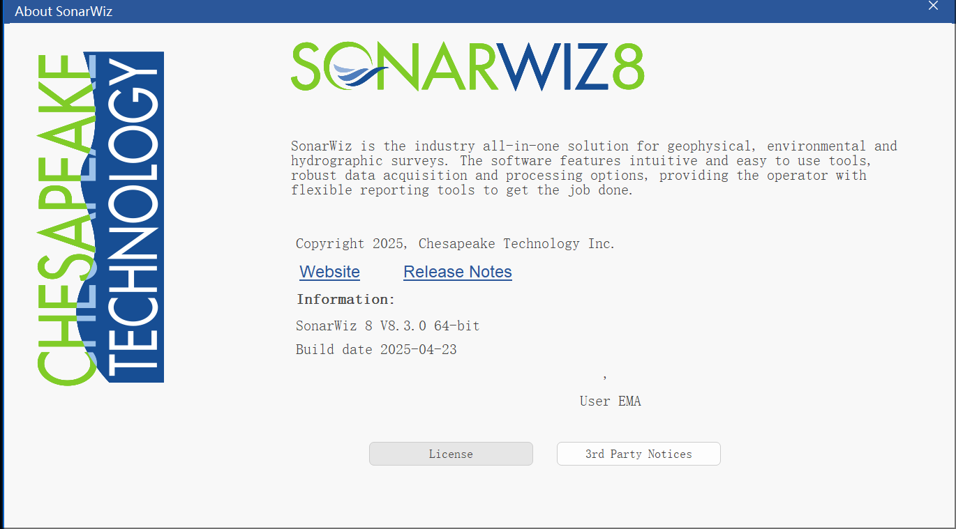 Chesapeake SonarWiz 8.3.0 SonarWiz 8.3.0 含注册机无限制安装版 侧扫浅剖采集镶嵌后处理软件030225