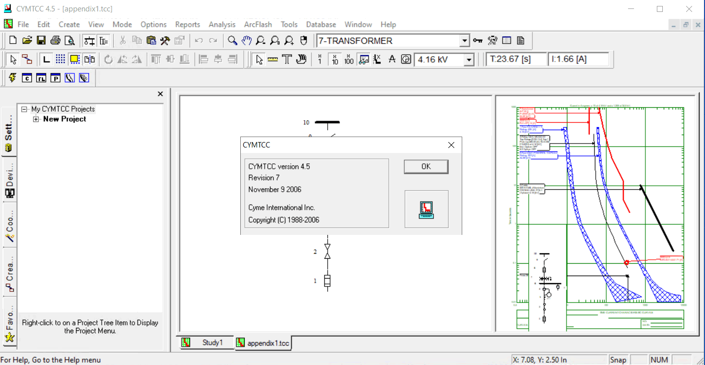 CYME CYMTCC 4.5 Rev 7 补丁激活版CYME CYMTCC 保护协调分析011419
