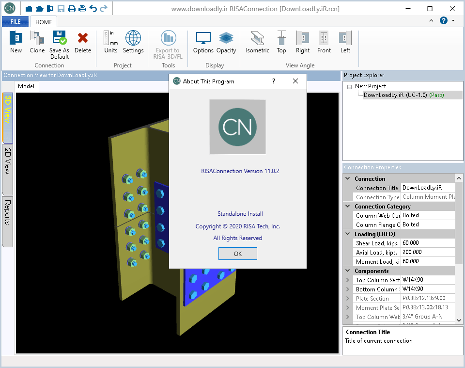 RISAConnection 11.0.2 x64 + RISA Suite 钢结构连接设计工具RISA Connection定制011380