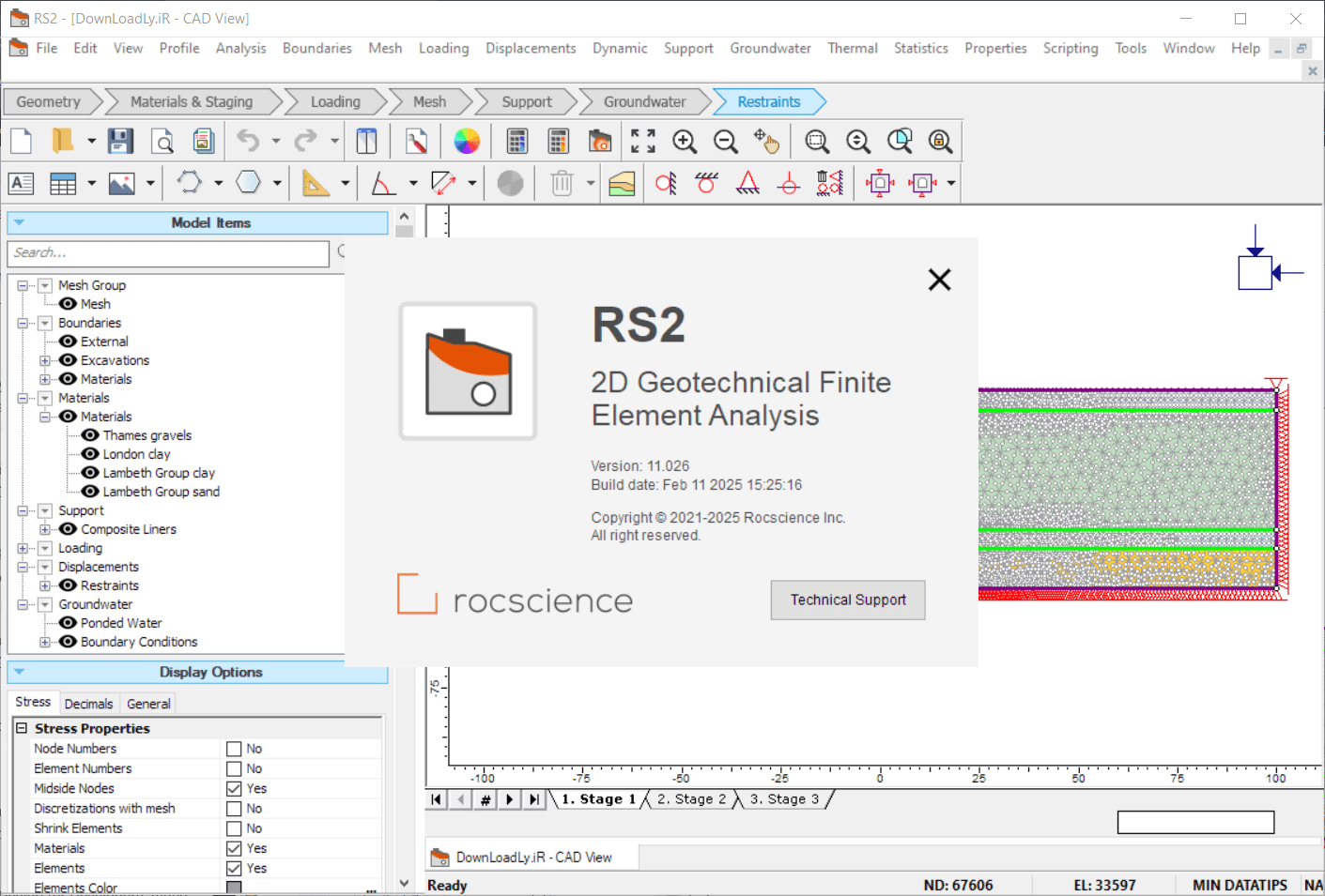 Rocscience RS2 v11.0 x64 加密狗版Rocscience RS2 二维岩土有限元分析060360