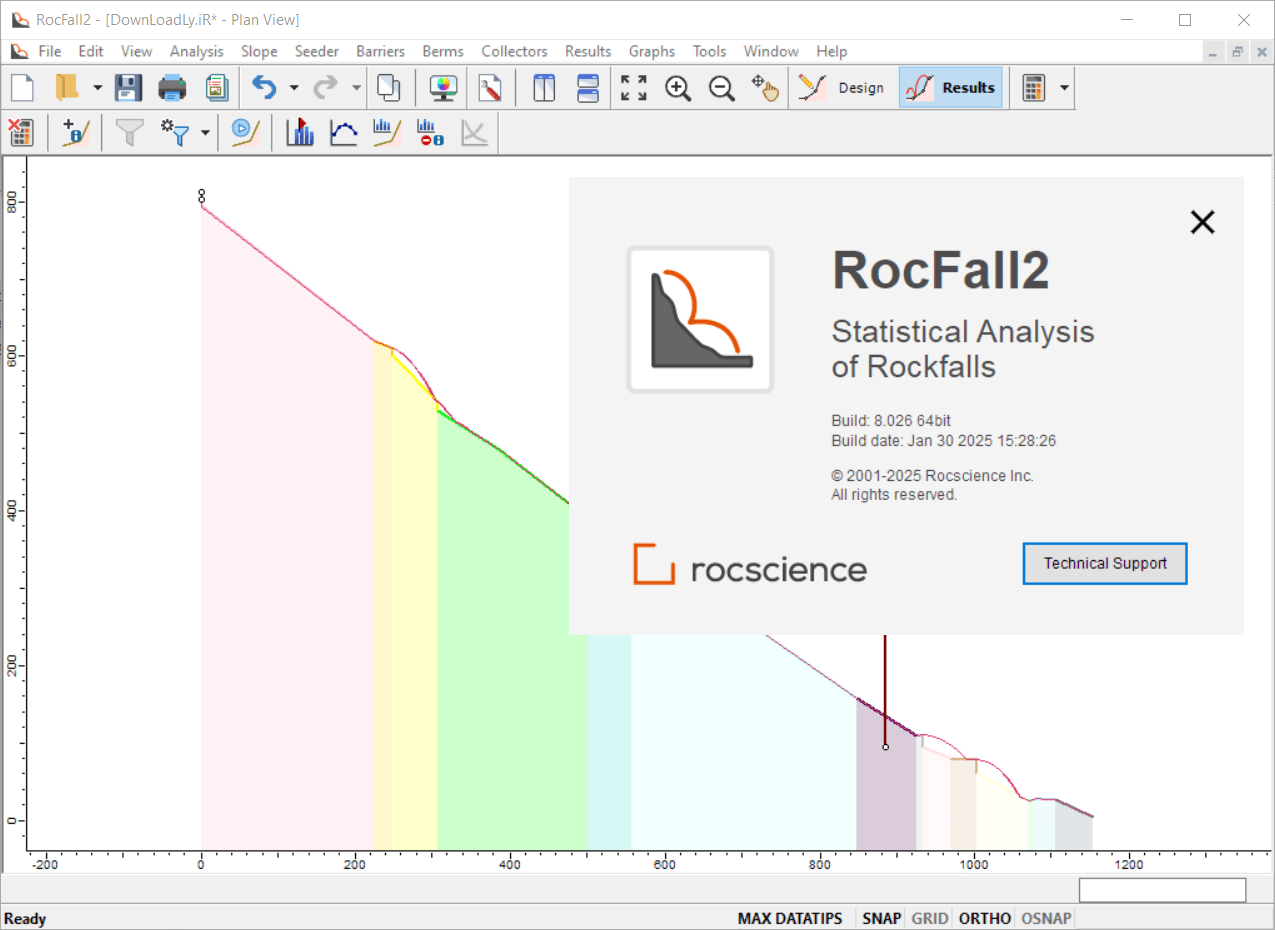 Rocscience RocFall2 v8.0 x64 加密狗版二维统计分析程序Rocscience RocFall2评估存在落石风险的边坡工具060362
