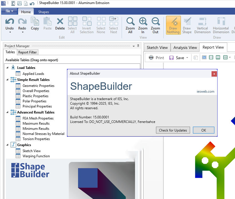 IES ShapeBuilder v15.00.0001 复杂组合或切割截面的几何与结构特性分析Integrated Engineering Software ShapeBuilder 010561