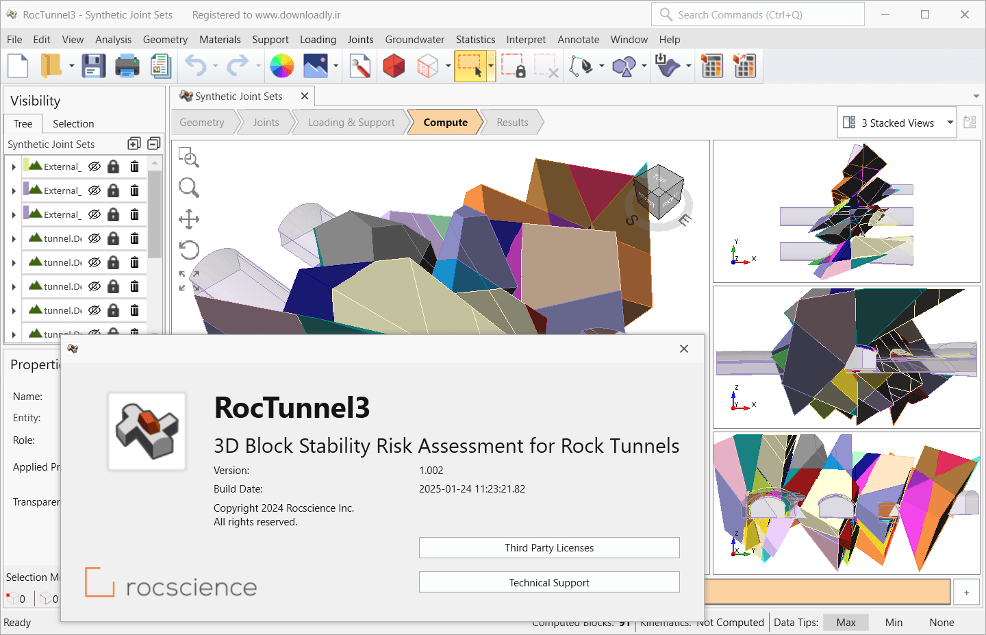 Rocscience RocTunnel3 v1.002 x64 一机一码激活版地下开挖设计3D 岩体稳定性分析软件060381
