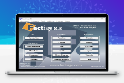 FactSage 8.3 加密狗版热力学计算软件多相平衡模拟相图绘制热力学优化工具