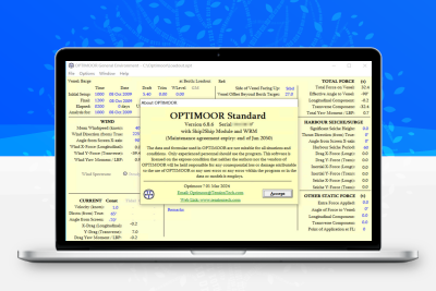 Optimoor v6.8.6 标准版一机一码系泊分析软件系泊分析计算机程序船舶码头设计船舶设计工具