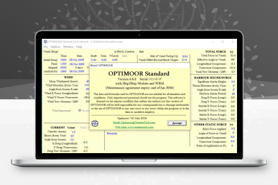 Optimoor v6.8.6 标准版加密狗系泊分析软件系泊分析计算机程序船舶码头设计船舶设计工具010347